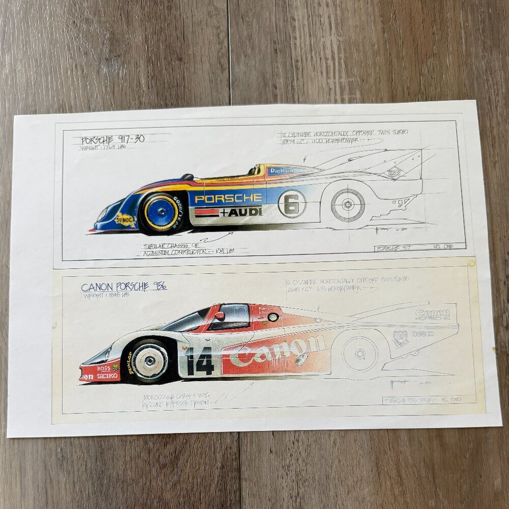 Porsche Racer Car Drawing from the 80's - Copy